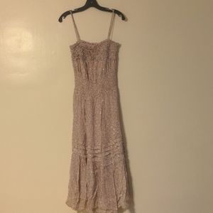 Rebecca Taylor star smocked silk blend midi dress